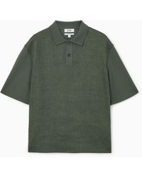 COS - Contrast-panel Polo Shirt - Lyst