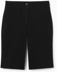 COS - Pleated Bermuda Shorts - Lyst