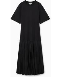 COS - Pleated-skirt T-shirt Dress - Lyst