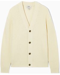 COS - Ribbed Wool And Cashmere Cardigan - Lyst
