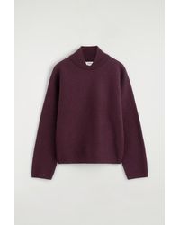 COS - Layered-Collar Boiled Wool Sweater - Lyst