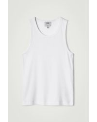 COS - Slim Ribbed Cotton Tank Top - Lyst