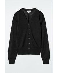COS - Merino Wool-Linen Blend V-Neck Cardigan - Lyst