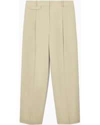 COS - Wide-leg Pleated Linen-blend Pants (petite) - Lyst