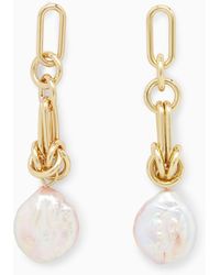 COS Knotted Pearl Earrings - Metallic