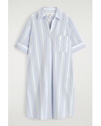COS - Striped Short-Sleeved Shirt Dress - Lyst