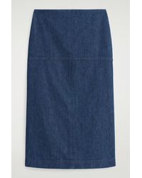 COS - Denim Pencil Skirt - Lyst