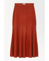 COS - The Flared Knitted Maxi Skirt - Lyst