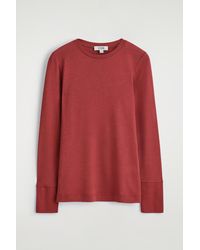 COS - Cotton Jersey Long-Sleeved Top - Lyst