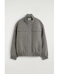 COS Wool Bomber Jacket in Black | Lyst