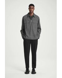 COS - Schmal Zulaufende Twillhose Mit Umschlag - Lyst