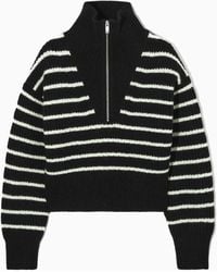 COS - Half-zip Funnel-neck Wool Sweater - Lyst