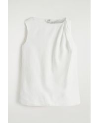COS - Twisted-Detail Linen Top - Lyst