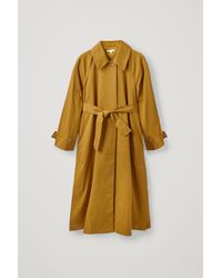 COS Organic Cotton Oversized Trench Coat - Yellow