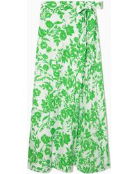 COS Floral-print Maxi Wrap Skirt - Green