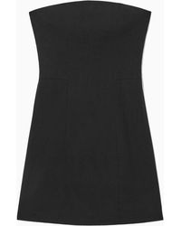 COS - Linen-blend Mini Bustier Dress - Lyst