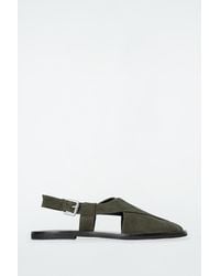 COS - Crossover Leather Slingback Sandals - Lyst