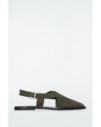 COS - Crossover Suede Slingback Sandals - Lyst
