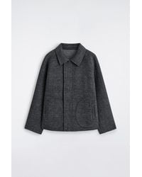 COS - Reversible Checked Herringbone Wool Jacket - Lyst