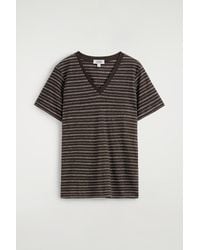 COS - V-Neck Linen T-Shirt - Lyst