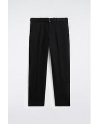 COS - Belted Cotton Regular-Fit Straight-Leg Pants - Lyst
