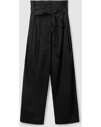 COS High-waisted Paperbag Pants - Black