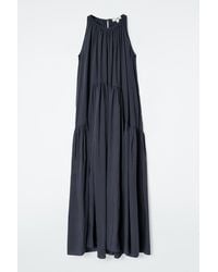 COS - Gathered Halterneck Maxi Dress - Lyst