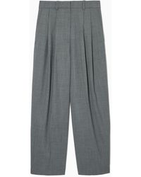 COS - Wide-leg Tailored Wool-blend Trousers - Lyst