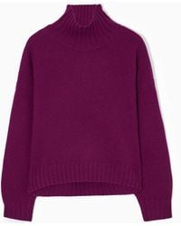 COS - Chunky Pure Cashmere Turtleneck Jumper - Lyst
