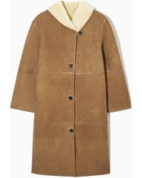 COS - Oversized Reversible Shearling Coat - Lyst