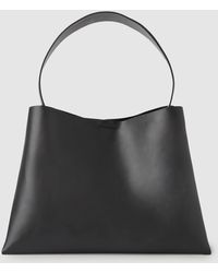 COS Folded Leather Large Shoulder Bag - Black