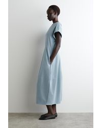 COS Floaty Asymmetric Midi Dress in Blue | Lyst UK COS Floaty Asymmetric Midi Dress in Blue | Lyst UK