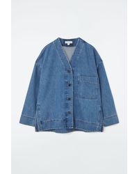 COS - V-neck Denim Shirt - Lyst