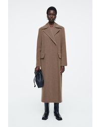 COS - Eleganter Wollmantel Mit Fischgrätmuster - Lyst