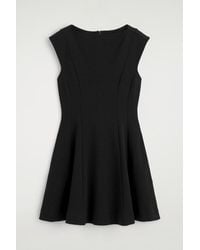 COS - Sculpted Flared Cotton Mini Dress - Lyst