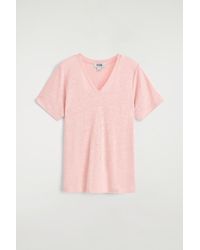 COS - V-Neck Linen T-Shirt - Lyst