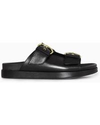 COS - Chunky Buckled Leather Slides - Lyst