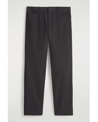 COS - Cotton Regular-Fit Straight-Leg Trousers - Lyst