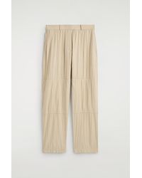 COS - Crinkled-Silk Straight-Leg Pants - Lyst