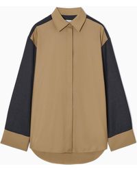 COS - Deconstructed Colour-block Wool Shirt - Lyst