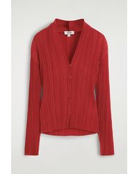 COS - Pleated Jacquard Cardigan - Lyst