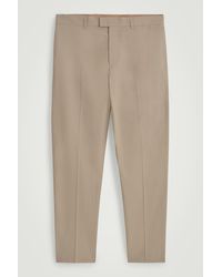 COS - Cotton Straight-leg Trousers In Beige - Lyst