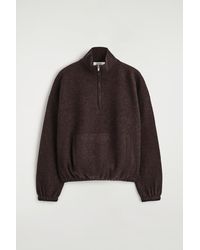 COS - Boiled Merino Wool Zip-Up Sweater - Lyst