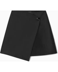 COS - Brooch-detail Wool-blend Mini Skirt - Lyst
