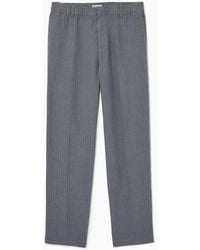 COS - Straight-leg Elasticated Linen Pants - Lyst