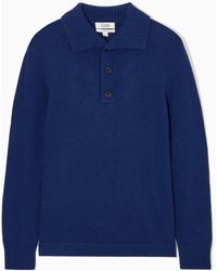 COS - Wool And Cashmere Polo Shirt - Lyst