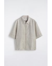 COS - Linen-Wool Short-Sleeved Zip-Up Shirt - Lyst