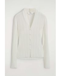COS - Pleated Jacquard Cardigan - Lyst
