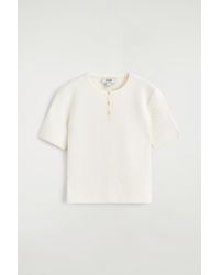 COS - Jacquard-Knit Henley T-Shirt - Lyst