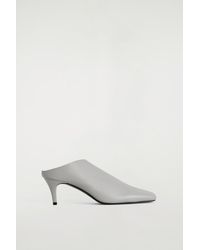 COS - Draped Leather Kitten-Heel Mules - Lyst